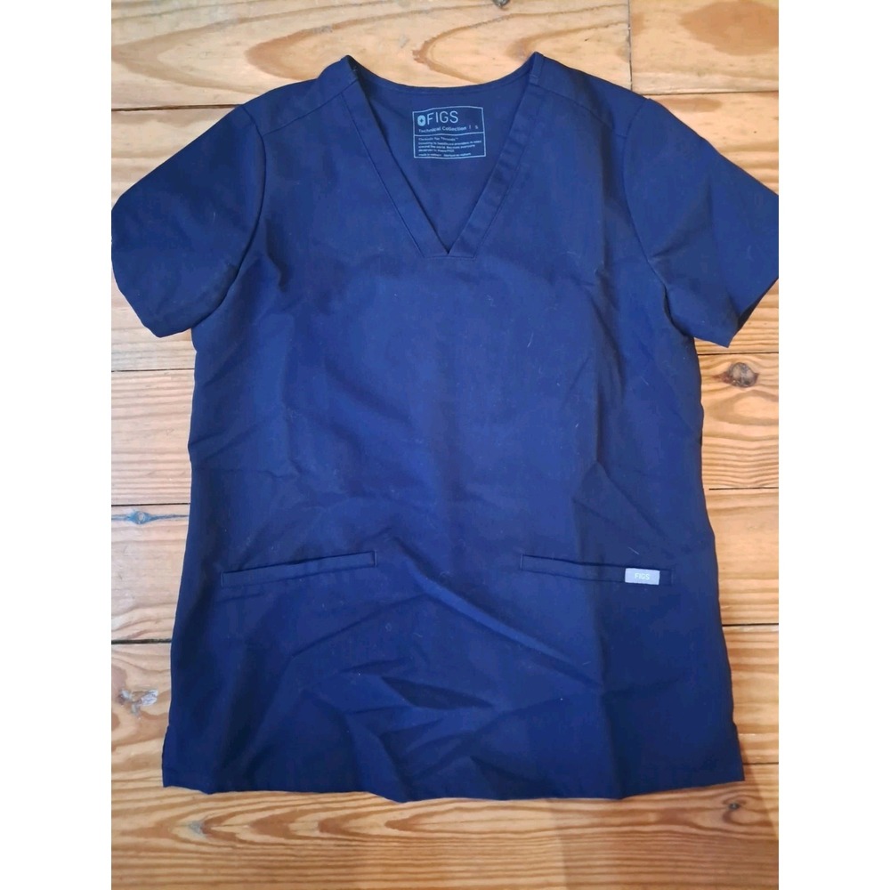 FIGS Technical Collection Scrub Top Navy Blue Size S Unisex Medical 2 J10